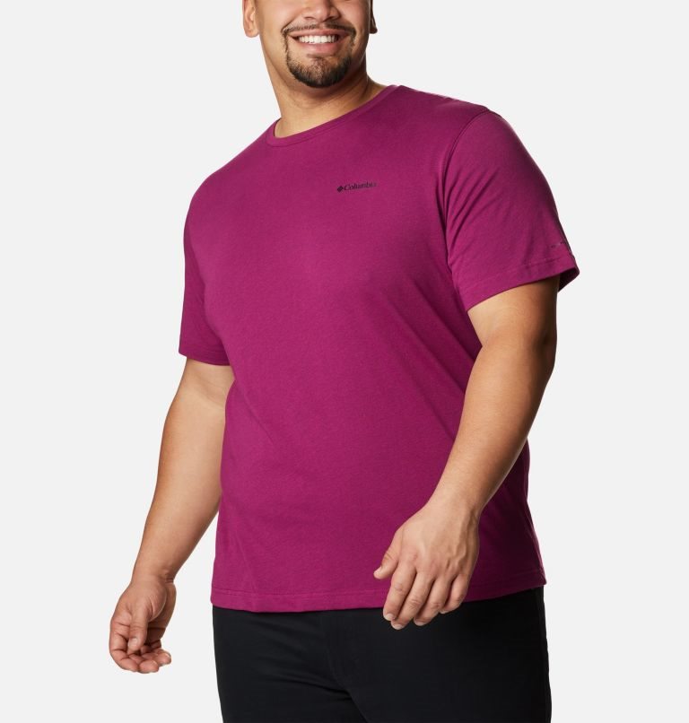 Men's Columbia Thistletown Hills Short Sleeve T Shirts Fuchsia | Plus Size CA-YL684